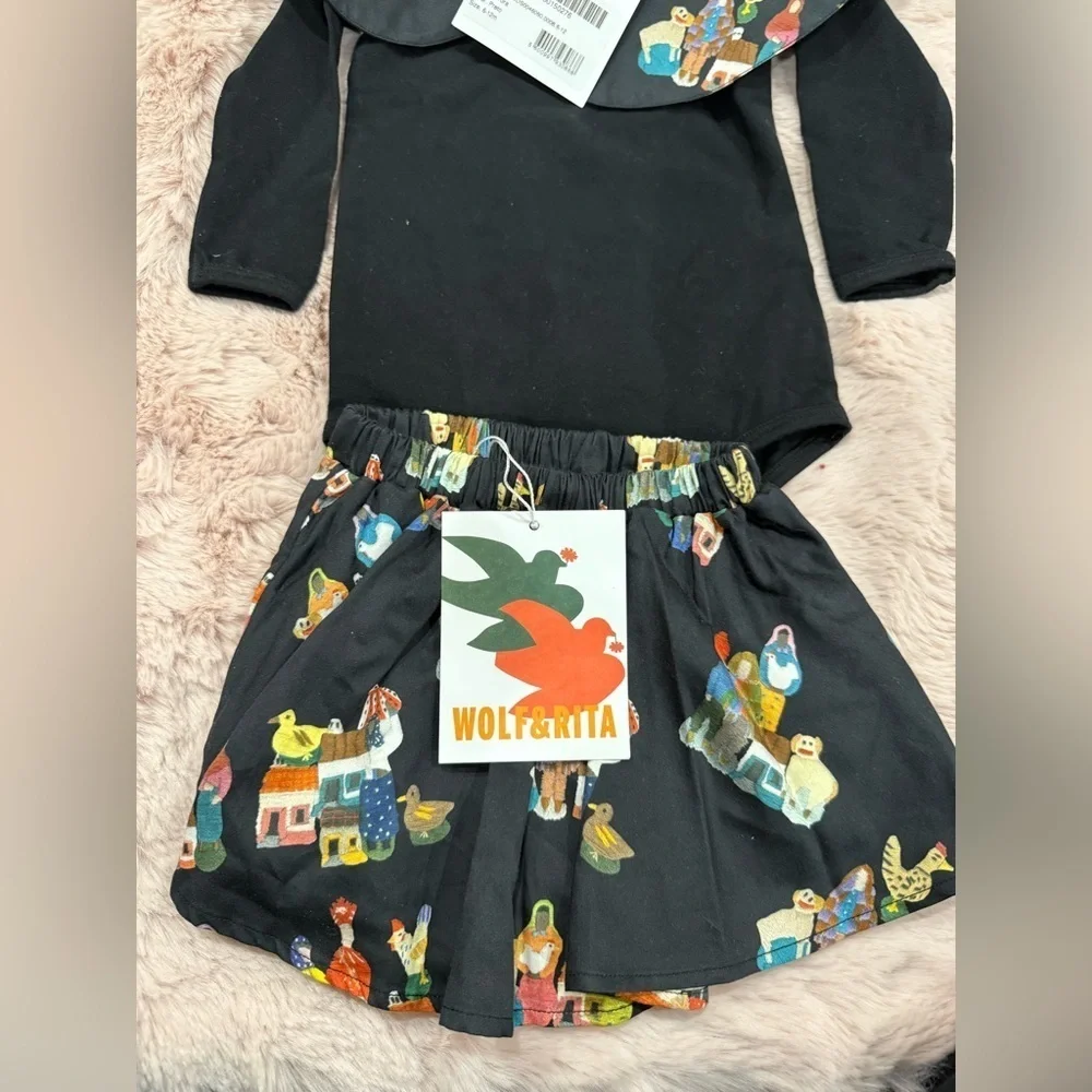 WOLF AND RITA 'TALES OF THE LAND AND SEA' AURORA  BABY BODYSUIT SET